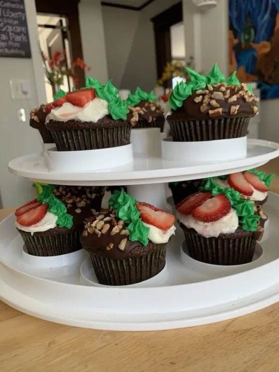 Chocolate strawberry cupcakes